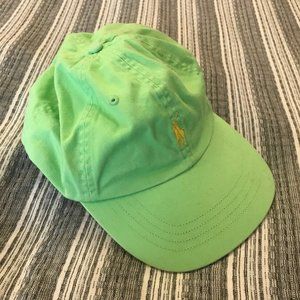 Vtg Neon Green Ralph Lauren Polo Dad Hat 90s